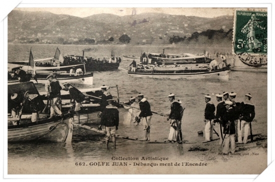 Débarquement sur le plage de Juan les Pins