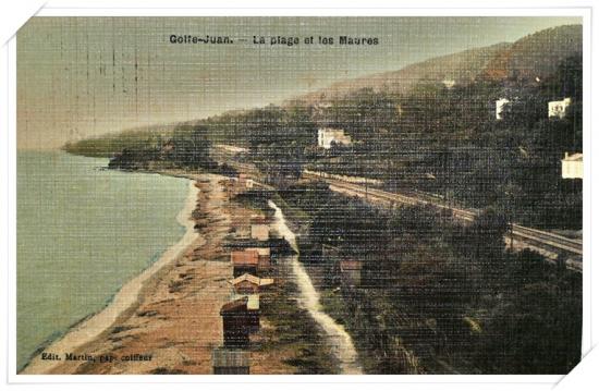 Rare, une vue colorisée prise depuis l'ancien phare en direction cette fois de Cannes