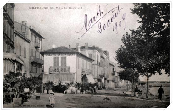 Belle vue du restaurant DELOYE avec une fillette qui pose au 1er plan